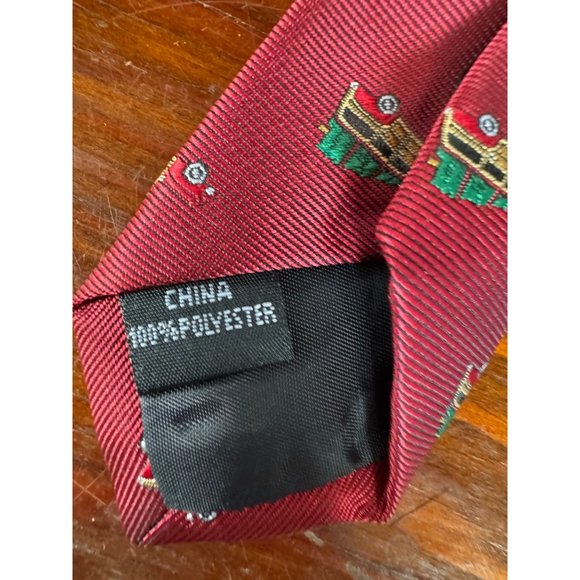 Knotty and Nice Woody Van Christmas Tie OS Red Christmas Polyester - Picture 6 of 16